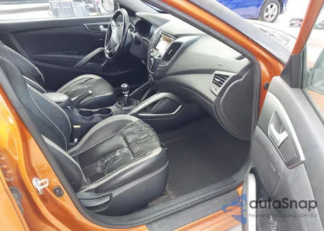 2014 Hyundai Veloster Turbo W/Black from USA, damaged, VIN KMHTC6AEXEU203975